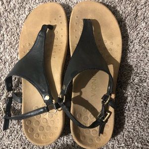 Vionic Summer sandal- black leather, ladies size 9